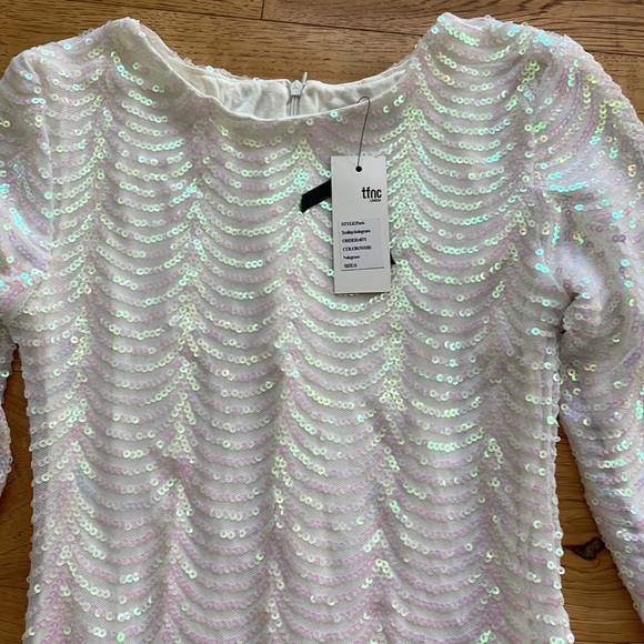 TFNC white sequined dress- Size Small - Picture 2 of 9